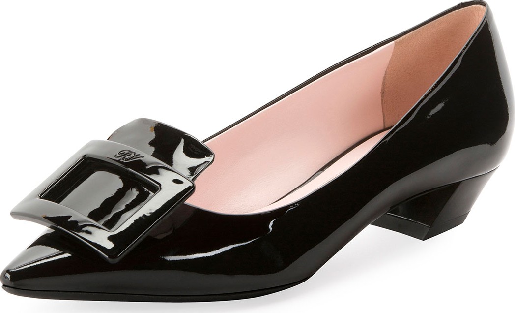 Roger Vivier Gommette Patent Pointed Pumps, Black