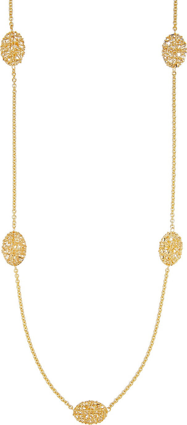 Alberto Milani Oval Mesh Station Necklace in 18K Gold, 30"