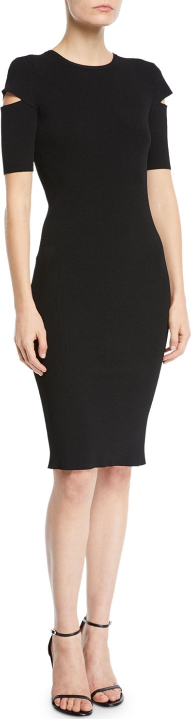 Helmut Lang Slash Short-Sleeve Crewneck Dress