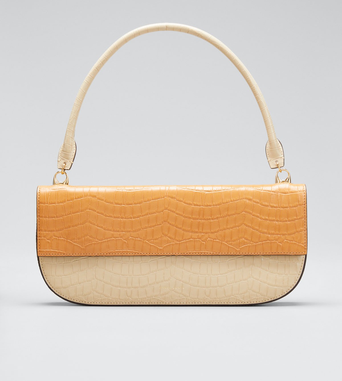 Danse Lente Two-Tone Embossed Leather Shoulder Bag