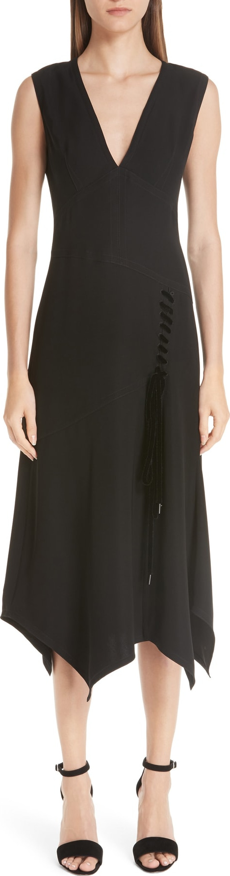 Yigal Azrouel Lace-Up Asymmetrical Dress