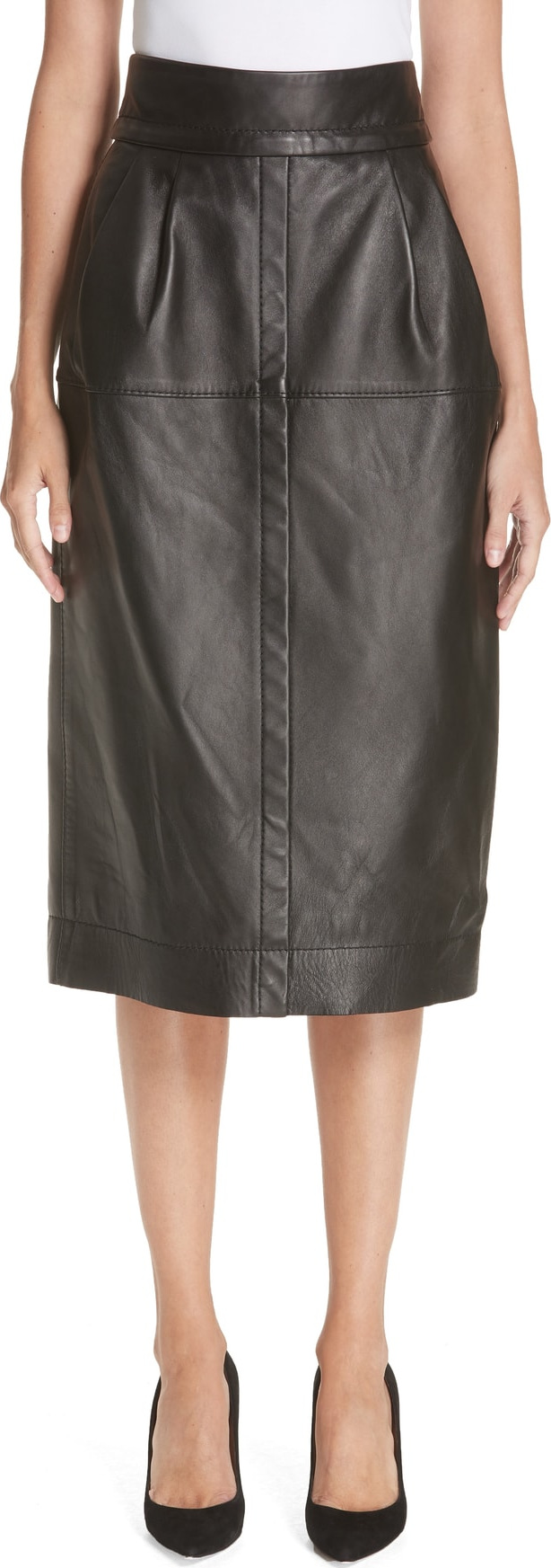 MARC JACOBS Leather Midi Skirt