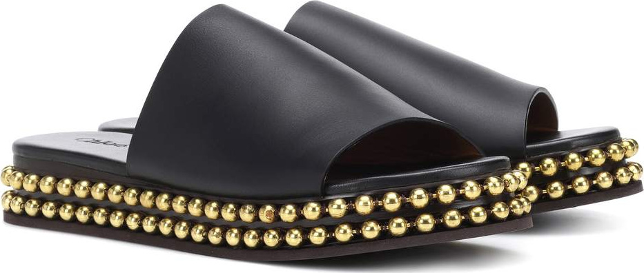 Chloe Embellished leather slides