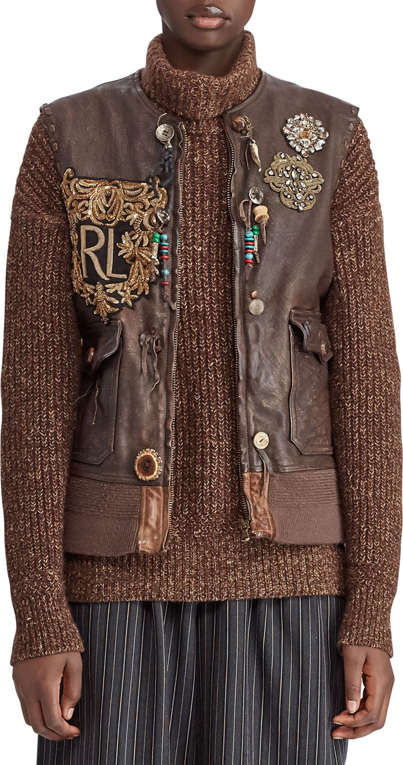 Ralph Lauren 50th Anniversary Hamlin Leather Vest w/ Patches, Beads, and Fringe Ralph Lauren 50th Anniversary Hamlin Leather Vest w/ Patches, Beads, and Fringe