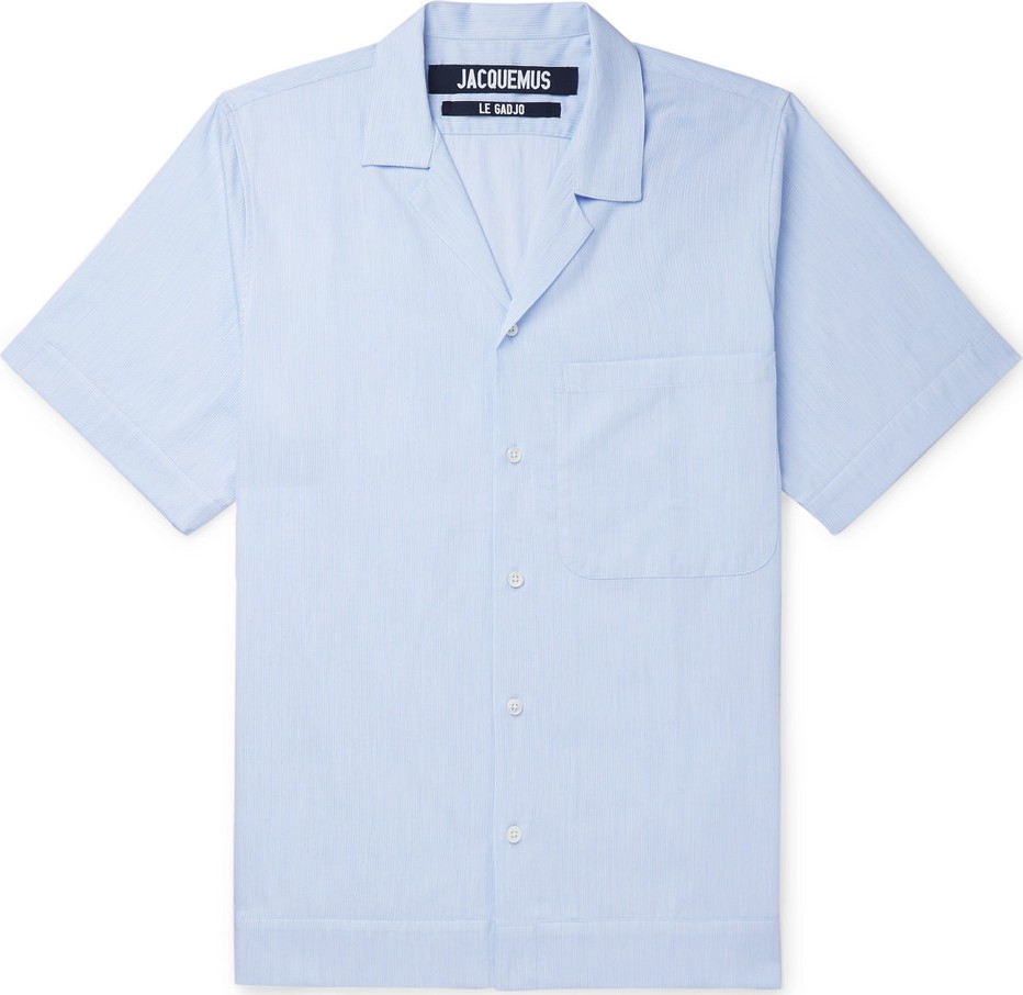 Jacquemus Camp-Collar Striped Cotton Shirt