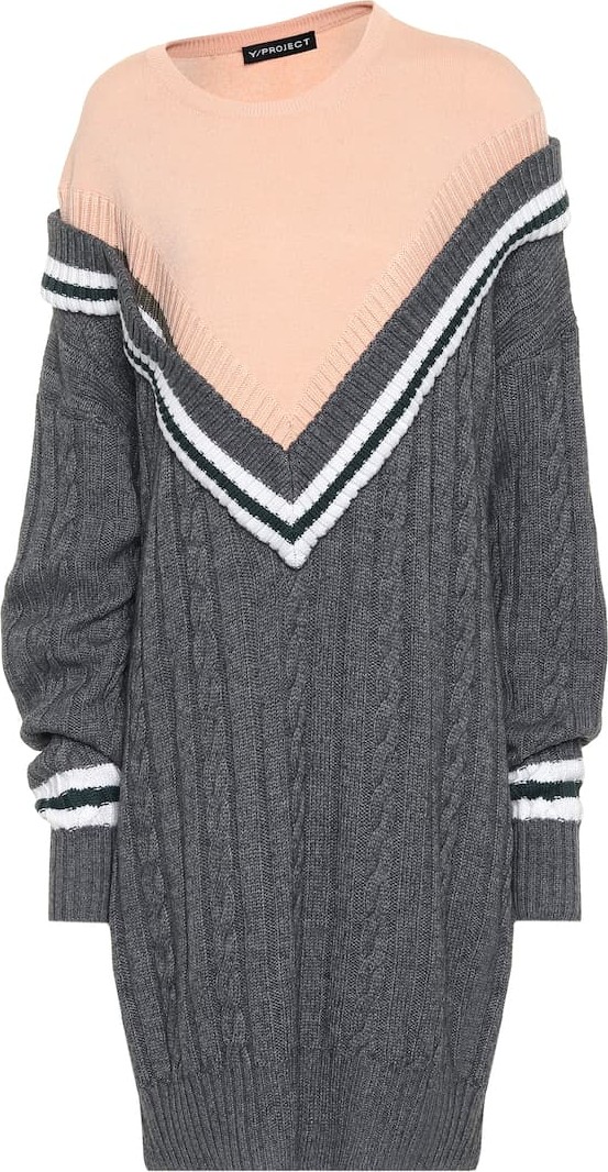 Y/Project Asymmetric wool-blend sweater dress