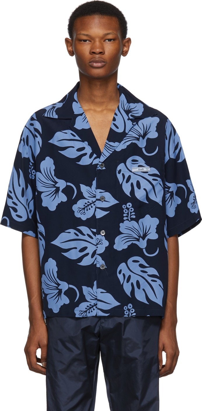 Prada Blue Floral Shirt