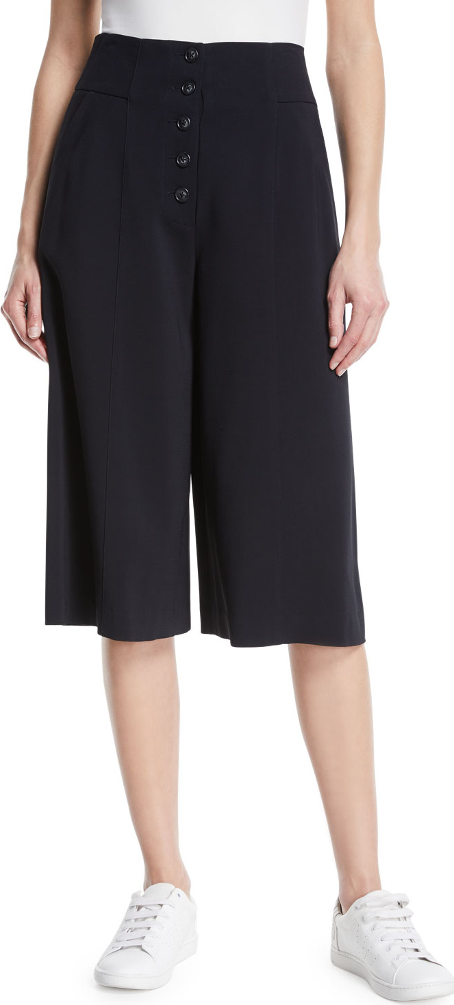A.L.C. Roy Cropped Button-Fly Wide-Leg Pants