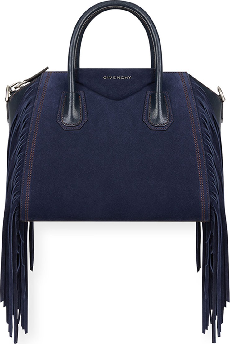 Givenchy Antigona Small Fringed Suede Satchel Bag