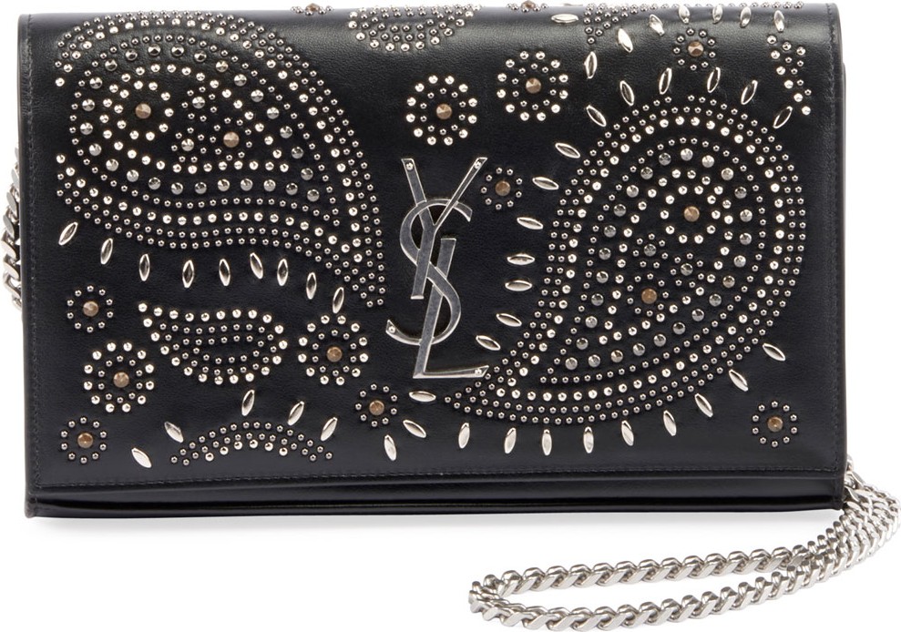 Saint Laurent Bandana Stud YSL Monogram Wallet On Chain