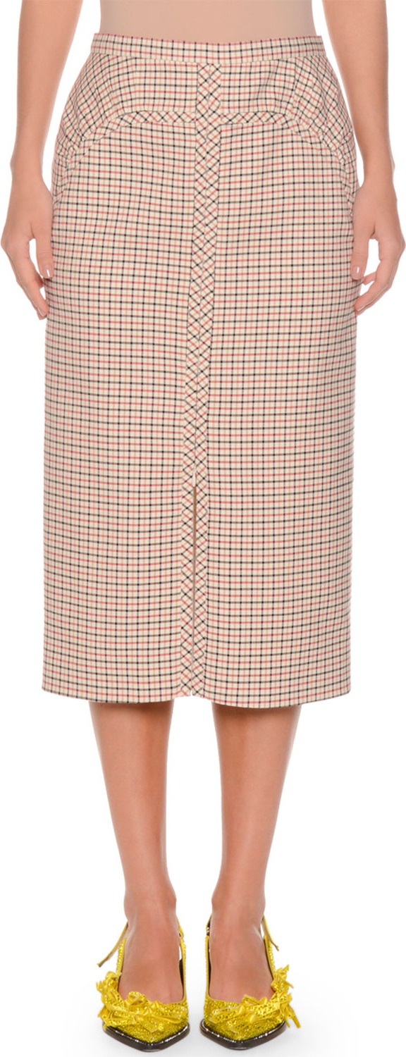 Nº21 A-Line Long Checkered Skirt