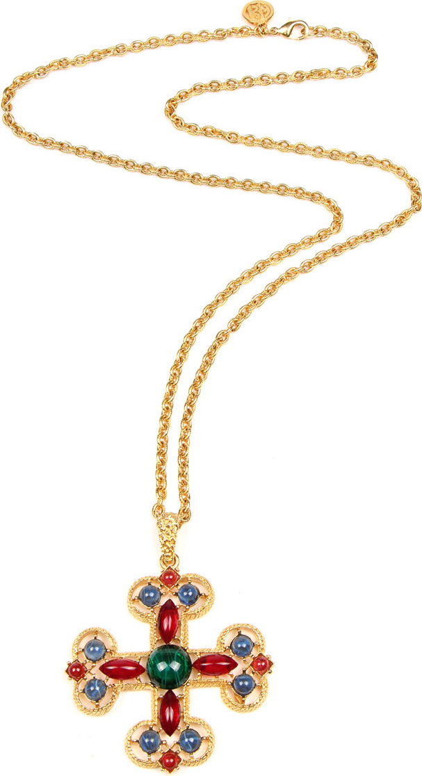 Ben-Amun Multicolor Cross Pendant Necklace