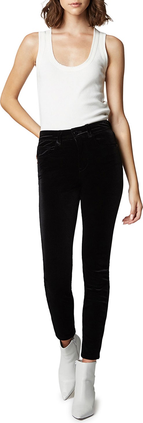 BLANKNYC The Grand Dame Velvet High-Rise Ankle Pants