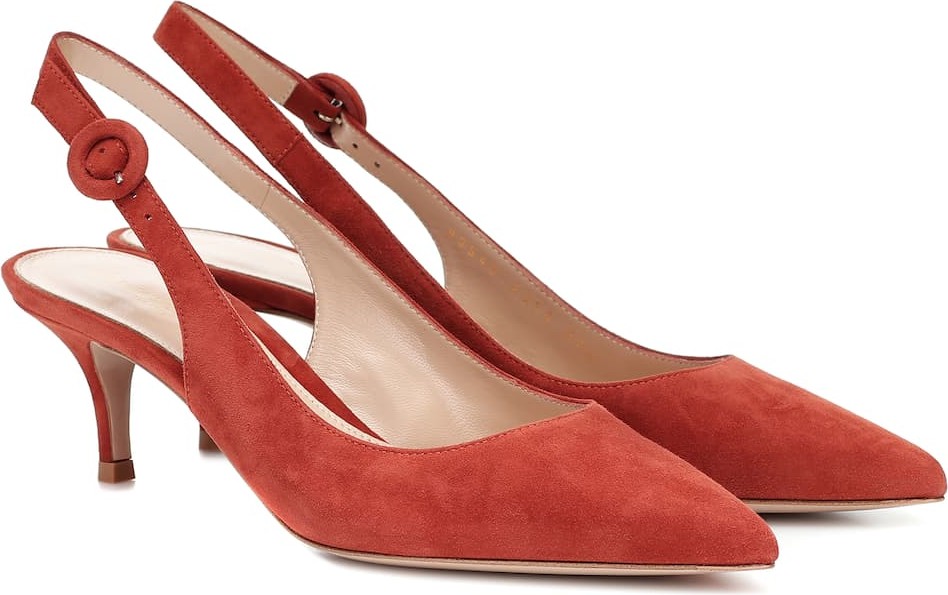 Gianvito Rossi Anna suede slingback pumps