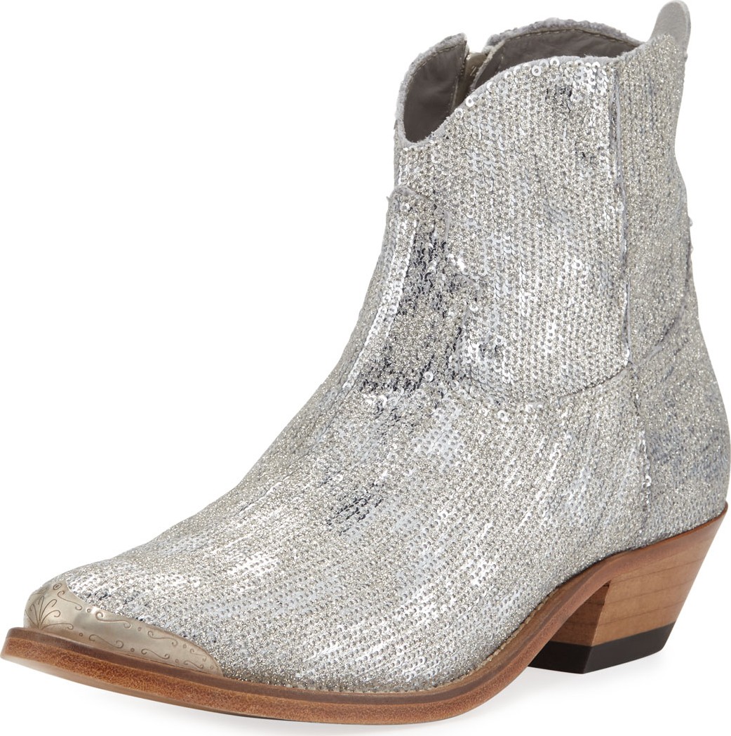 Golden Goose Deluxe Brand Young Sparkles Sequined Western Boots