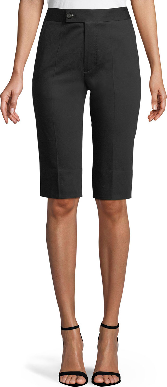 Helmut Lang Slim Split-Hem Cotton Bermuda Shorts