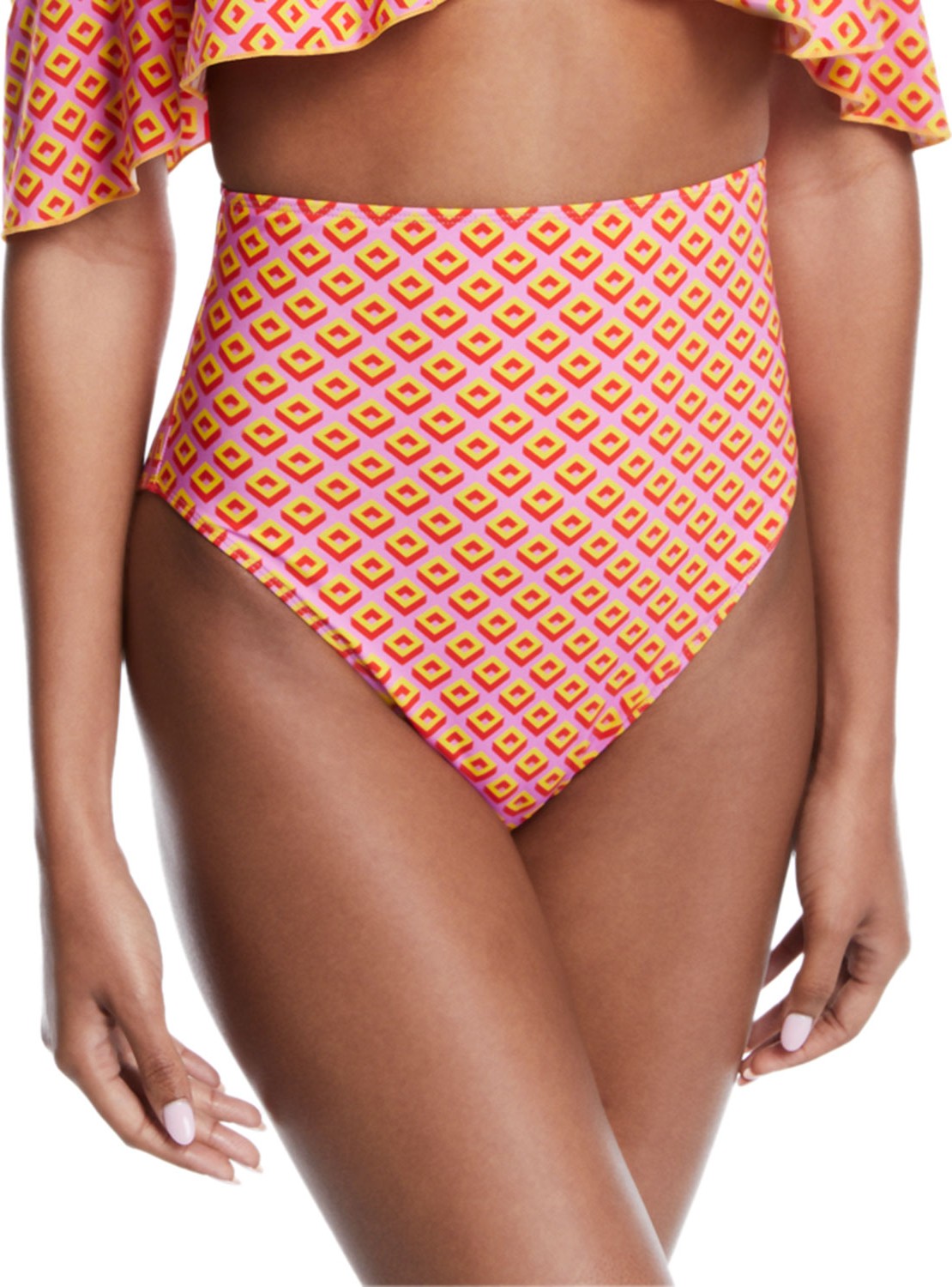 DIANE von FURSTENBERG Hayworth High-Waist Printed Bikini Swim Bottoms