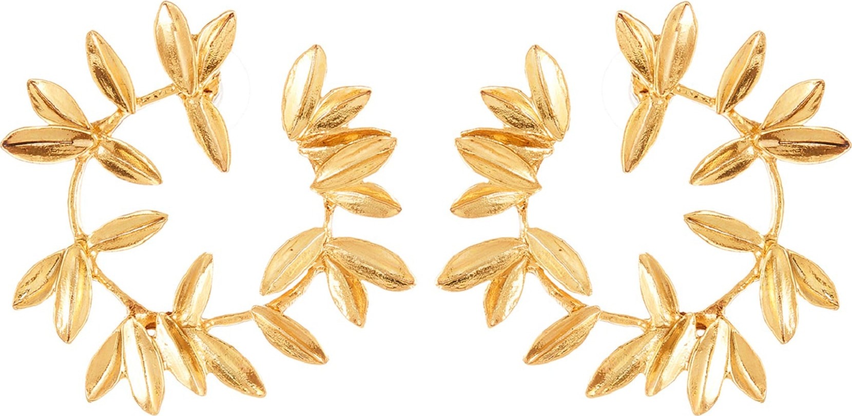 Oscar De La Renta Leaf Hoop Earrings