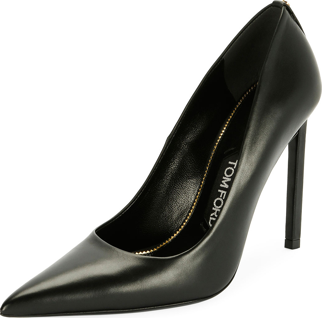 TOM FORD Pointed-Toe 105mm Leather Pump