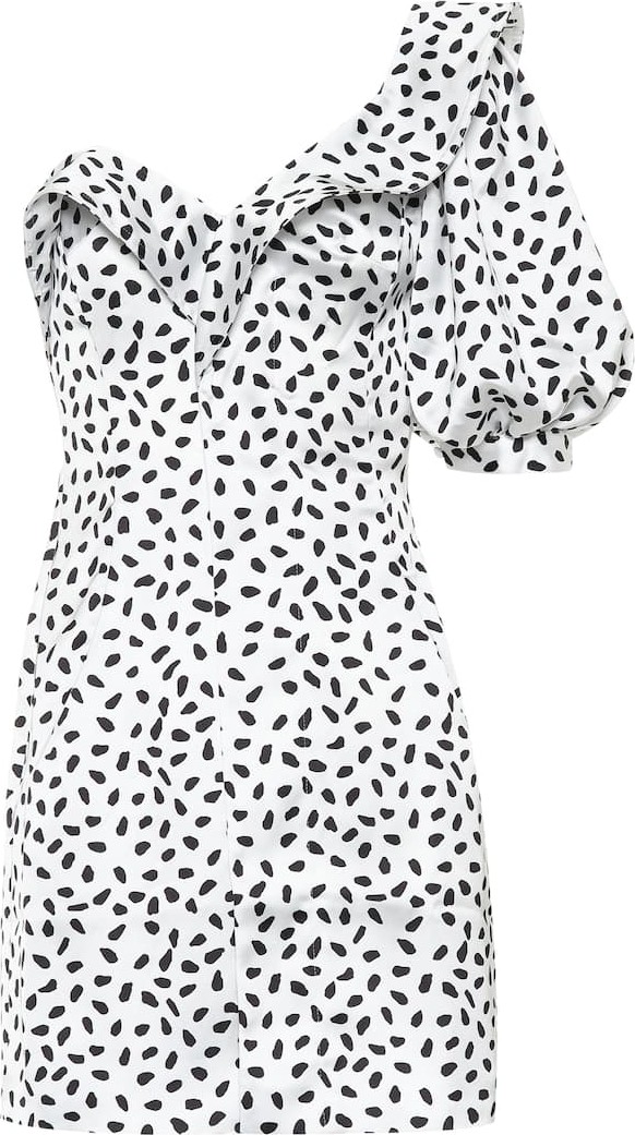 Self Portrait Polka-dot satin minidress
