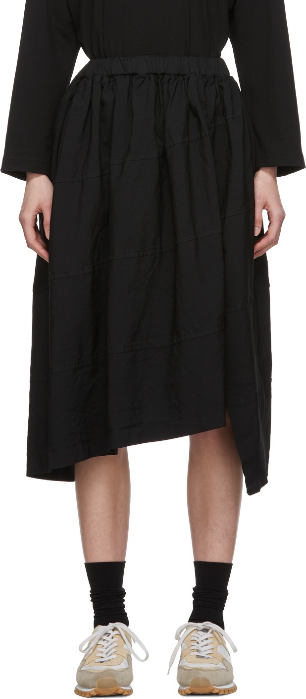 Comme Des Garçons Comme Des Garçons Black Diagonal Stitch Skirt