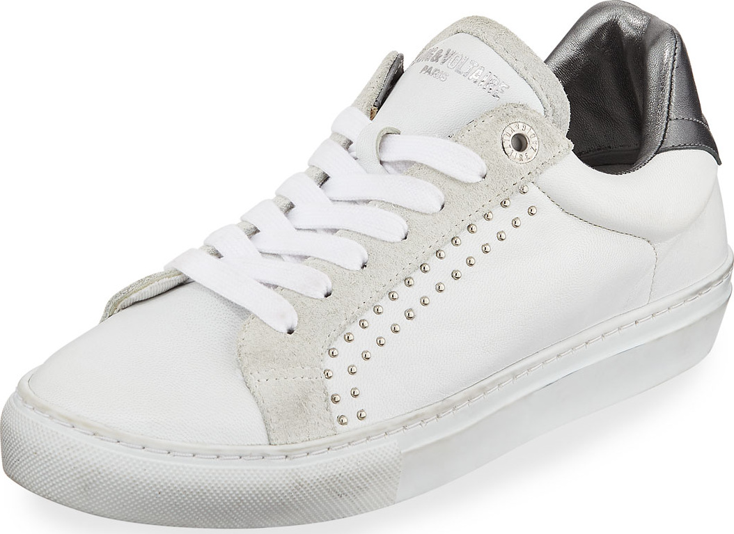 Zadig & Voltaire ZV1747 Studded Leather Low-Top Sneakers