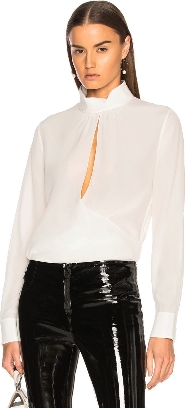 Chloe Crepe de Chine Keyhole Blouse