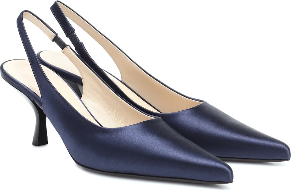 THE ROW Bourgeoise satin slingback pumps