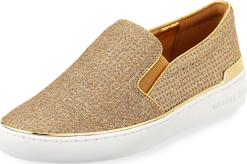 MICHAEL MICHAEL KORS Kyle Metallic Perforated Leather Skate Sneakers