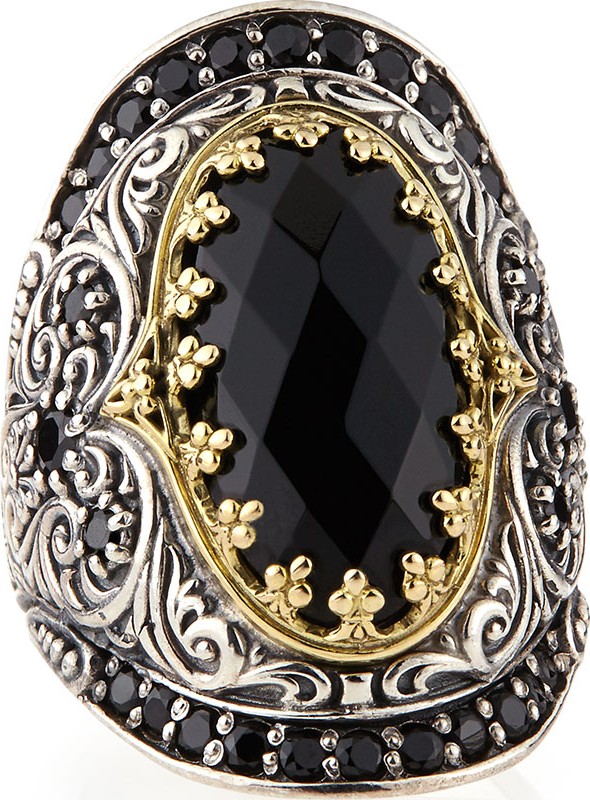 Konstantino Silver & 18k Gold Spinel Oval Ring