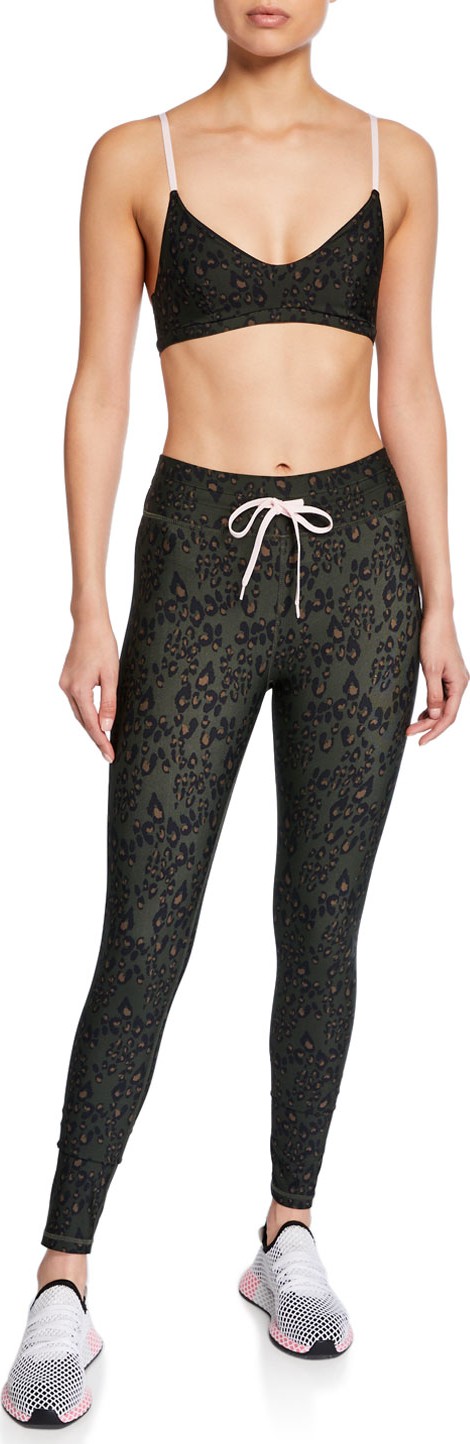 The Upside Leopard-Print Drawstring Yoga Pants