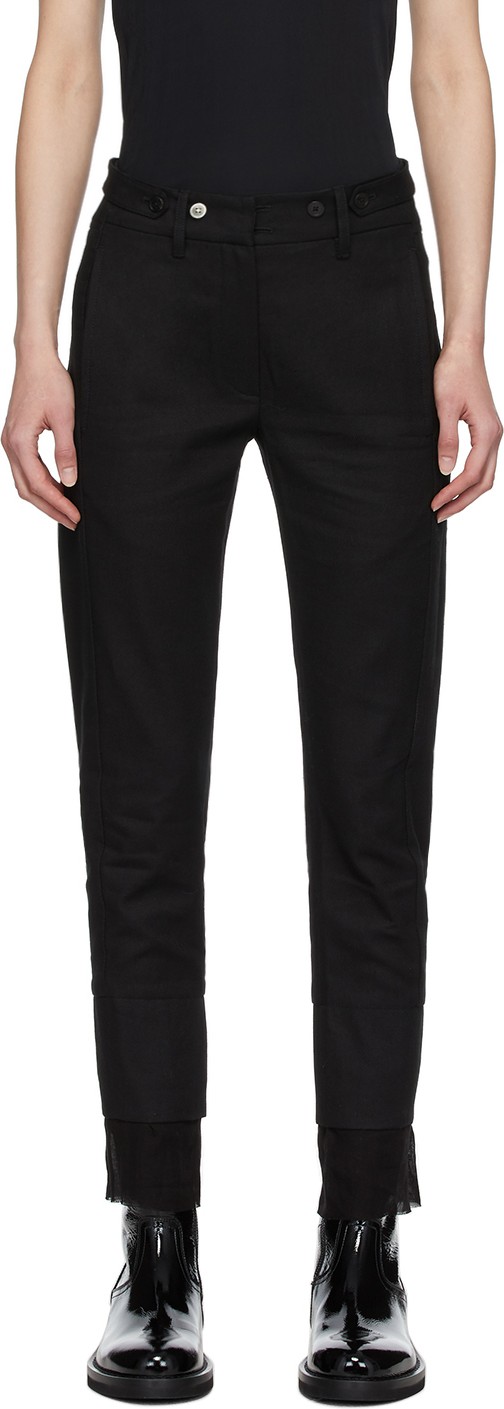 Ann Demeulemeester Black Double Cuff Trousers