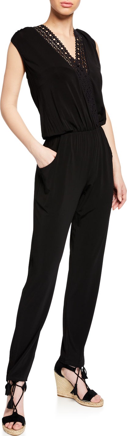 Lise Charmel Ajourage Short-Sleeve V-Neck Jumpsuit