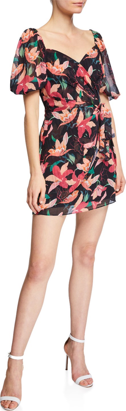 Talulah Night Mirage Sweetheart Puff-Sleeve Mini Dress