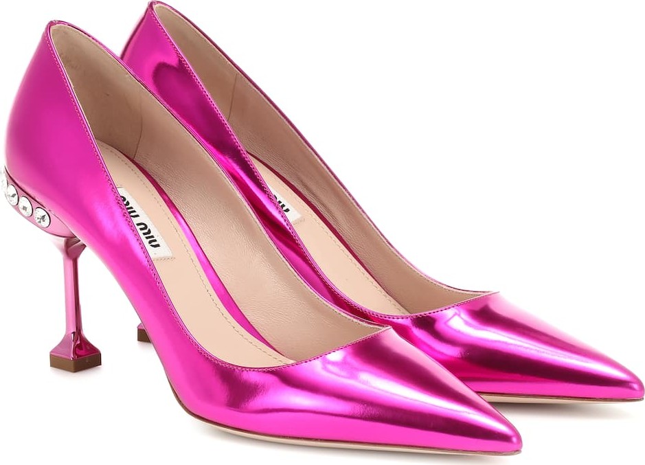 Miu Miu Metallic leather pumps