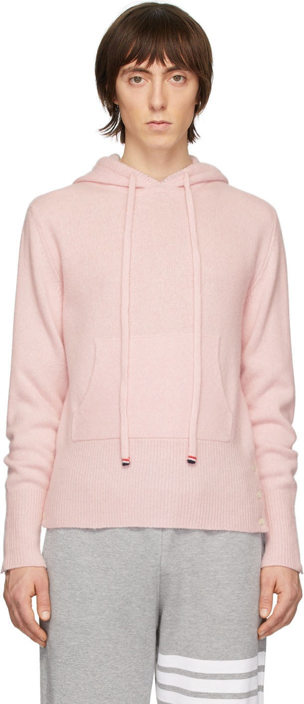 Thom Browne Pink Cashmere Over-Washed Hoodie