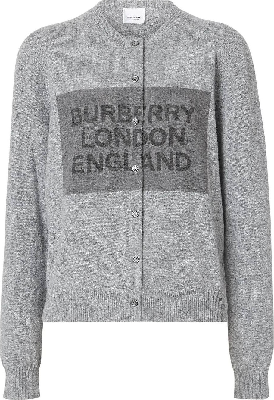 Burberry London England Logo Detail Cashmere Cardigan