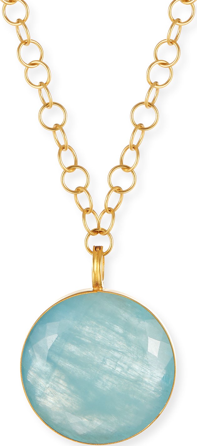 Dina Mackney Round Aquamarine Pendant