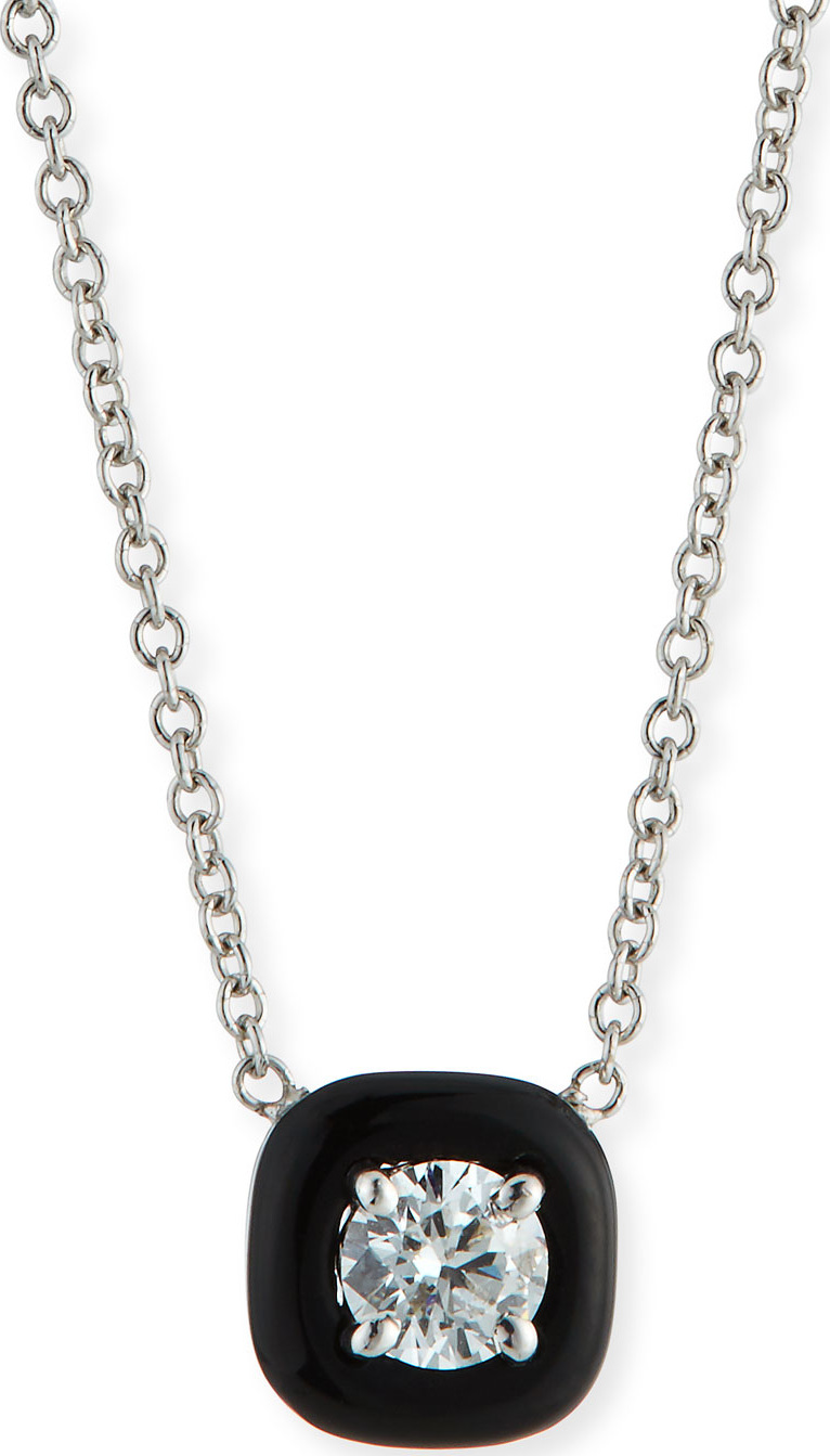 Nikos Koulis 18k Oui Diamond & Black Enamel Necklace