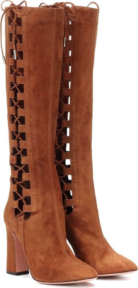 Aquazzura Medina 105 suede knee-high boots