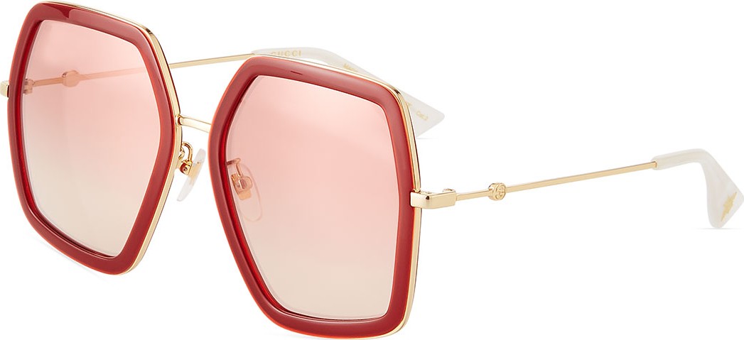 Gucci Oversized Square Web Sunglasses