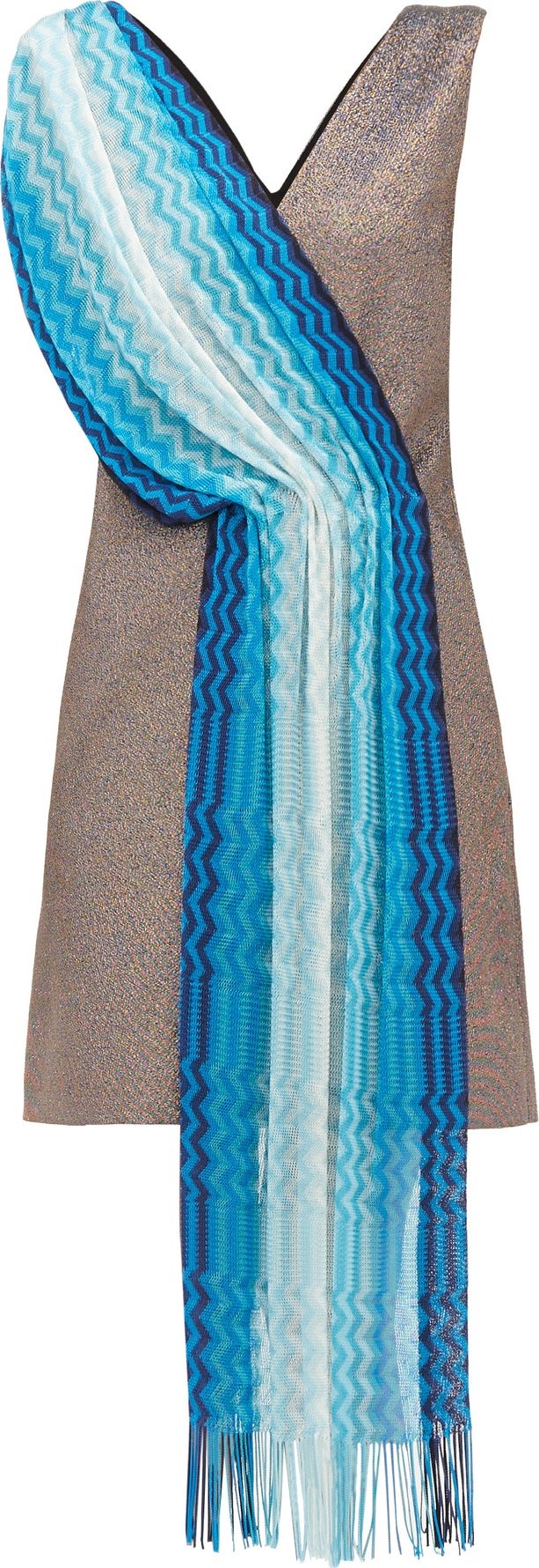 M Missoni Vintage-scarf lamé mini dress