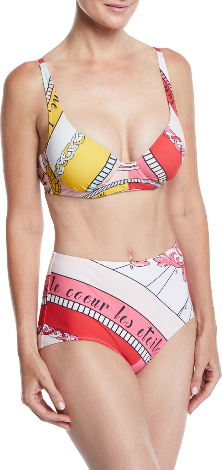 Tory Burch Constellation Printed Underwire Bikini Swim Top