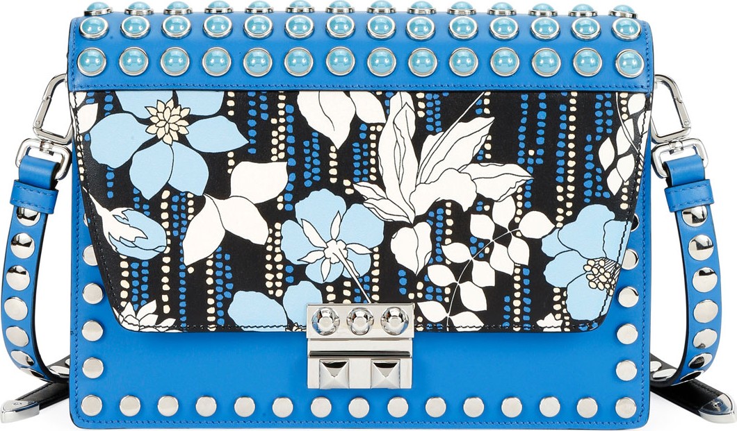 Prada Elektra City Calf Flower Motif Shoulder Bag