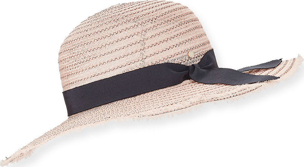 Inverni Iris Two-Tone Sun Hat w/ Hat Band & Bow