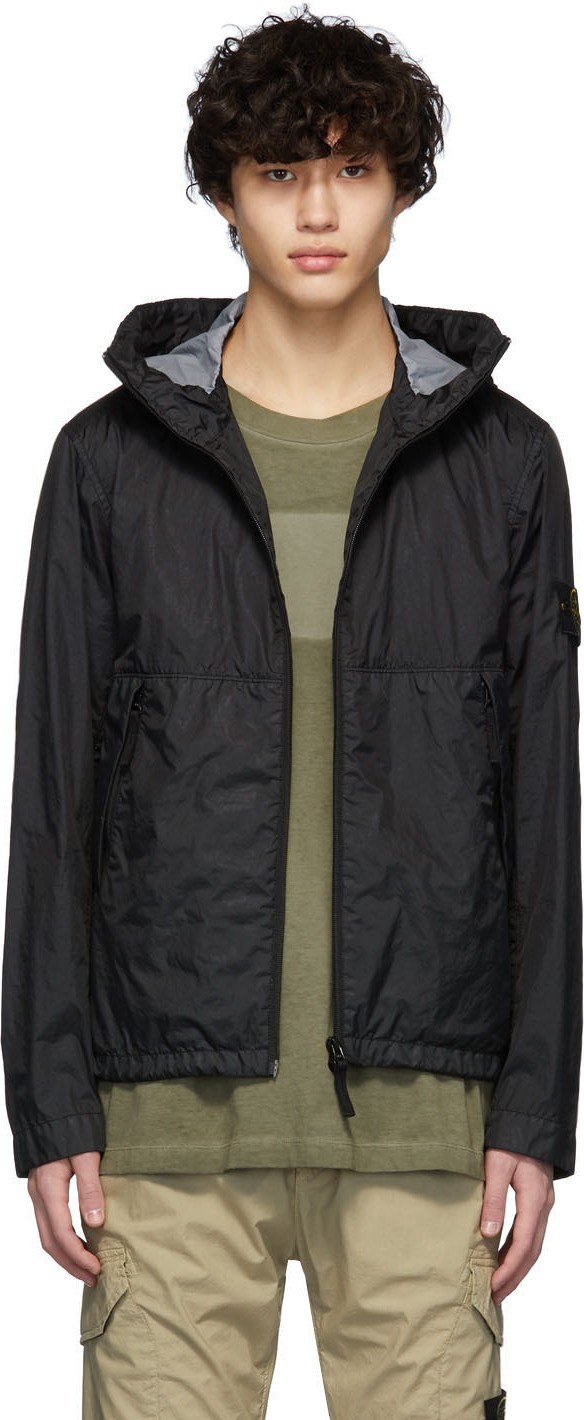 Stone Island Black Membrana 3L TC Hooded Jacket