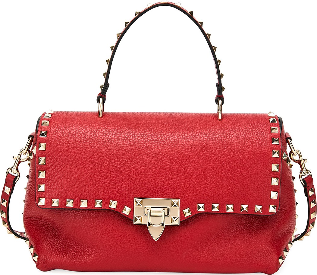 Valentino Rockstud Vitello Stampa Shoulder Bag