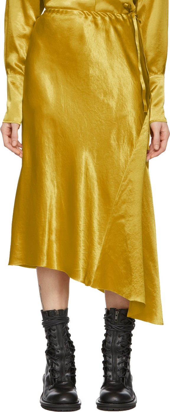 Ann Demeulemeester Yellow Asymmetric Magya Skirt