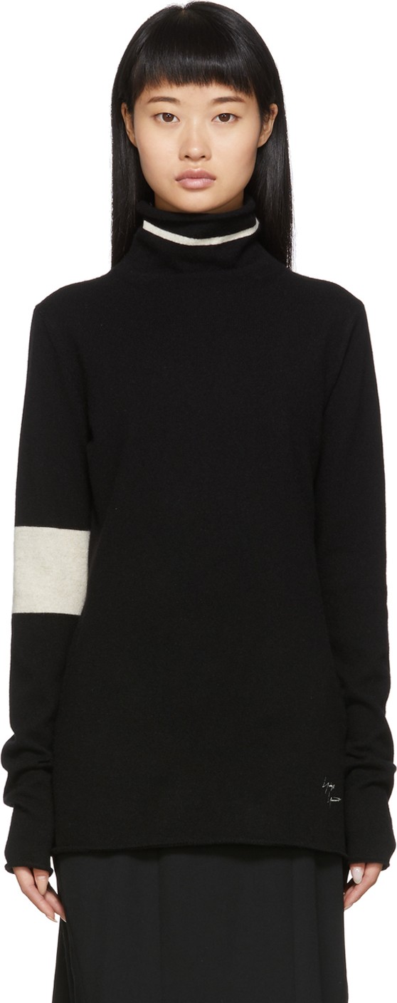 Yohji Yamamoto Black Yohji Embroidered Turtleneck