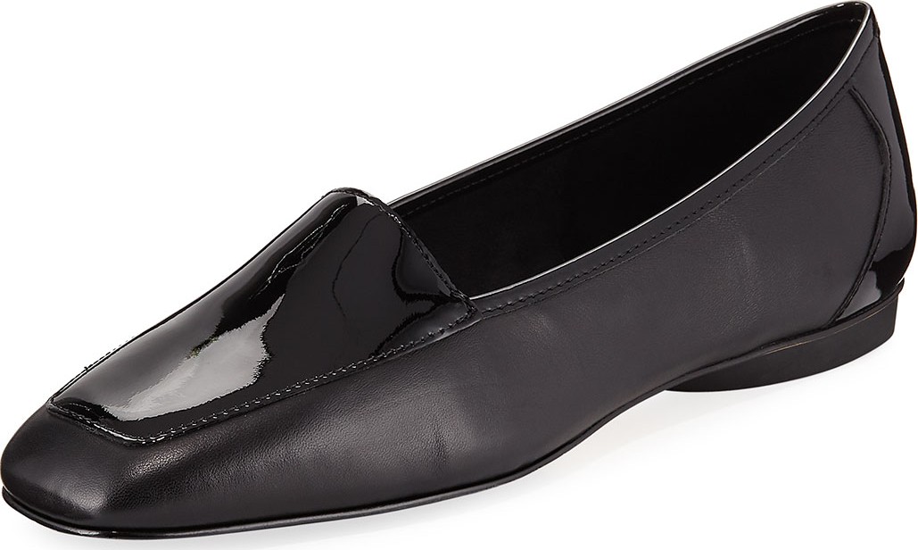 Donald J Pliner Deedee Slip-On Mixed Leather Flat, Black
